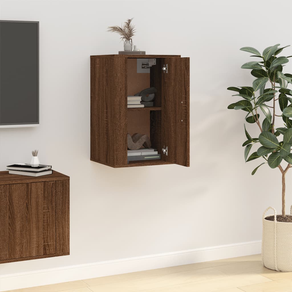 Wall Mounted TV Cabinet Brown Oak 40x34,5x60 cm