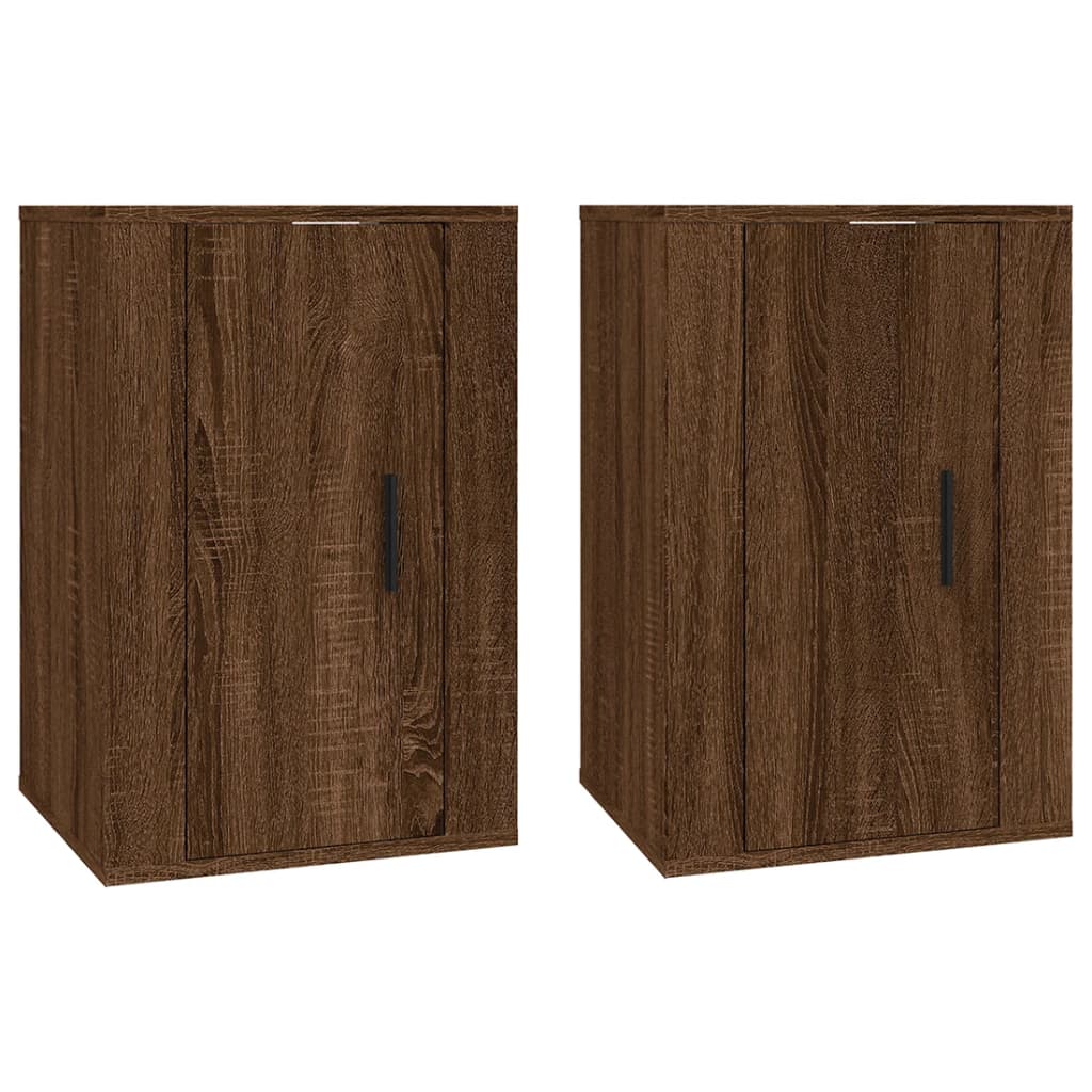 2 Piece Wall-mounted TV Cabinet Set Brown Oak 40x34,5x60 cm