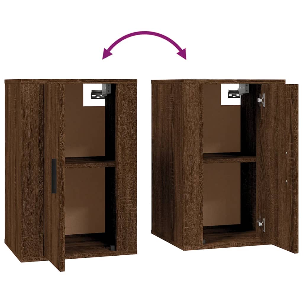2 Piece Wall-mounted TV Cabinet Set Brown Oak 40x34,5x60 cm