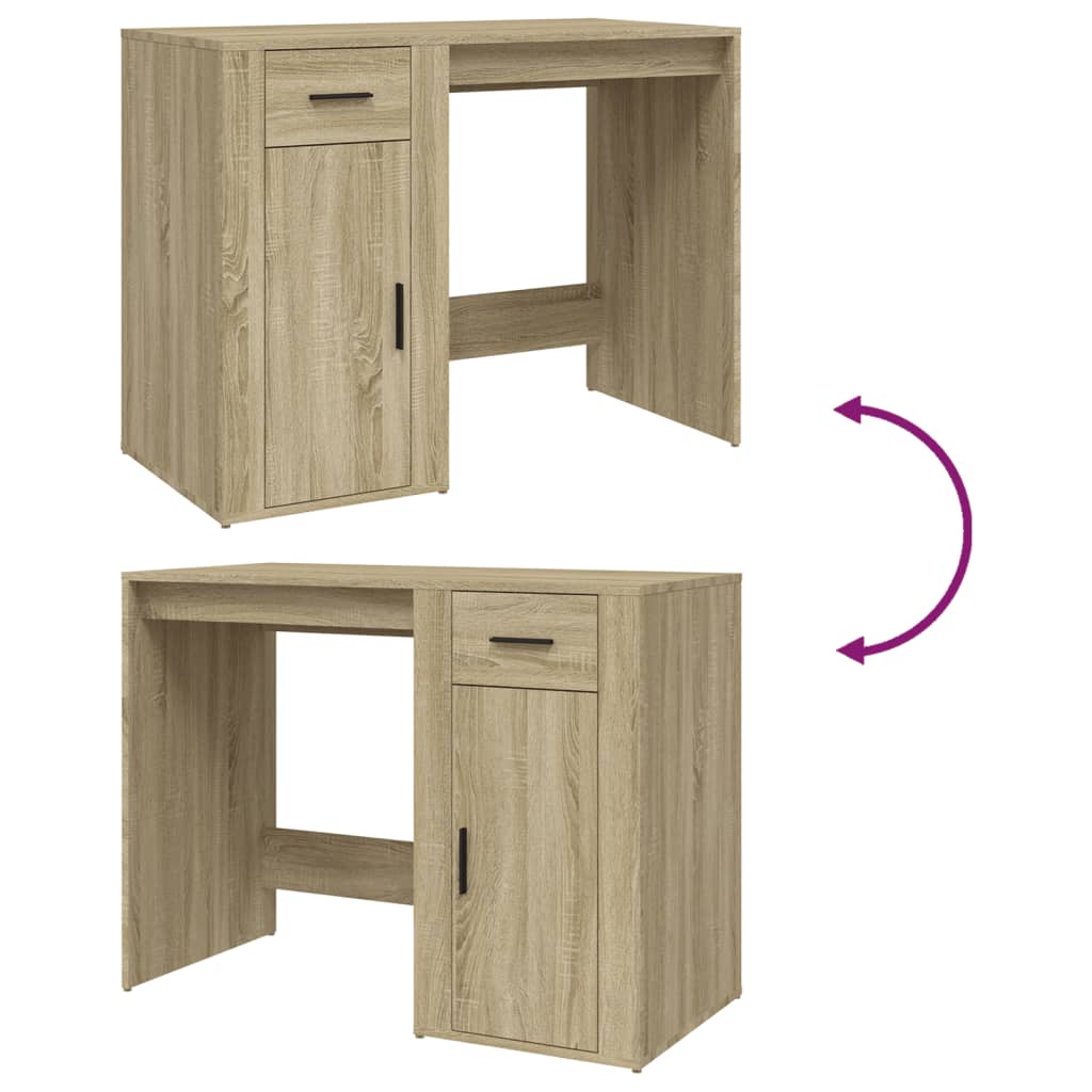 Desk Sonoma Oak 100x49x75 cm Engineered Wood