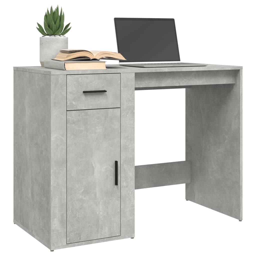 vidaXL Desk Concrete Grey 100x49x75 cm Engineered Wood