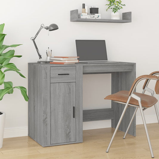 vidaXL Desk Grey Sonoma 100x49x75 cm Engineered Wood