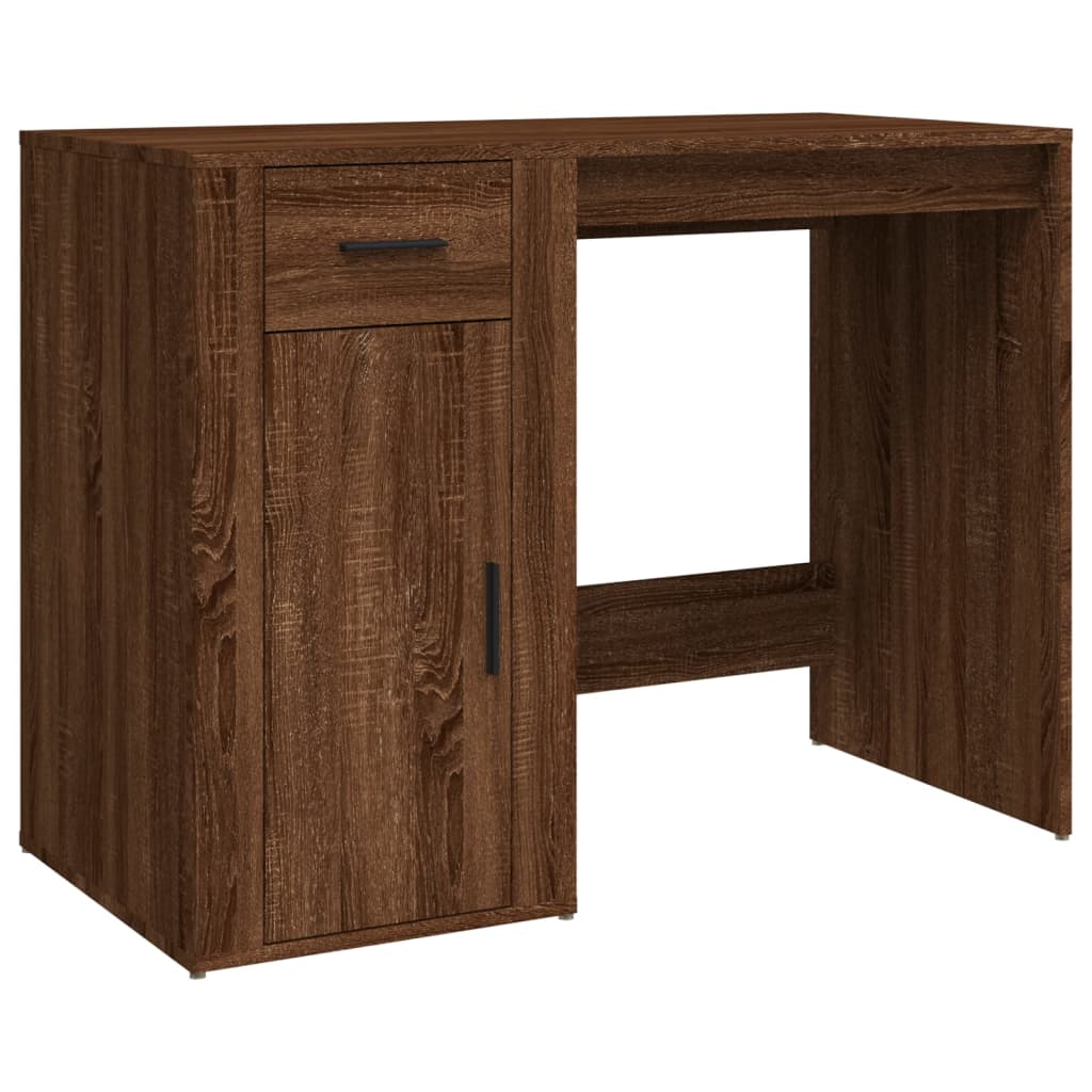 vidaXL Desk Brown Oak 100x49x75 cm Engineered Wood