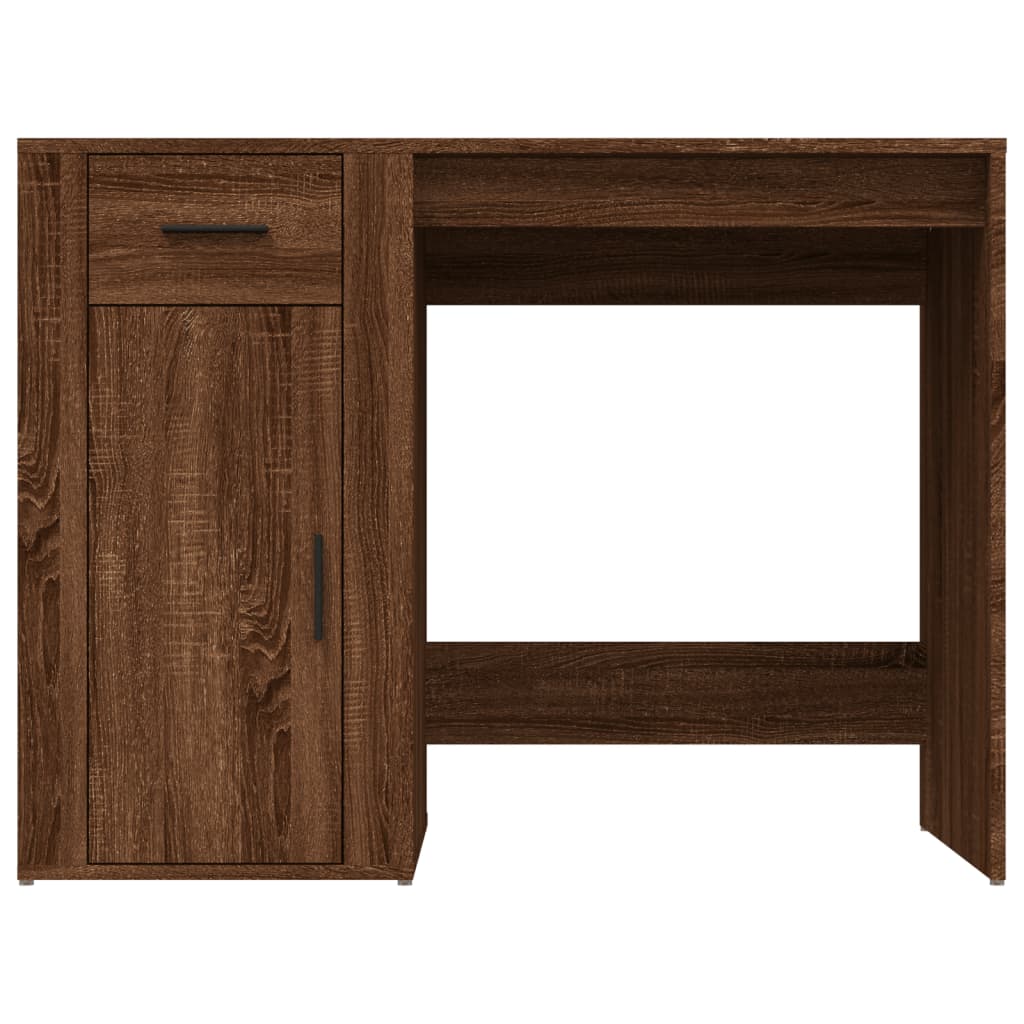 vidaXL Desk Brown Oak 100x49x75 cm Engineered Wood