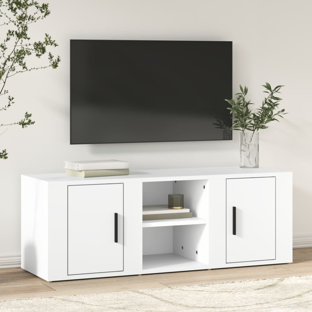 TV Cabinet White 100x31,5x35 cm Engineered Wood
