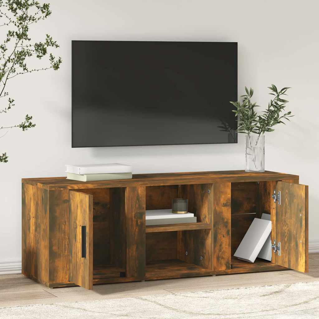 TV Cabinet Smoked Oak 100x31,5x35 cm Engineered Wood