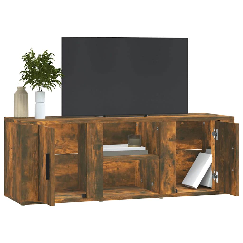TV Cabinet Smoked Oak 100x31,5x35 cm Engineered Wood