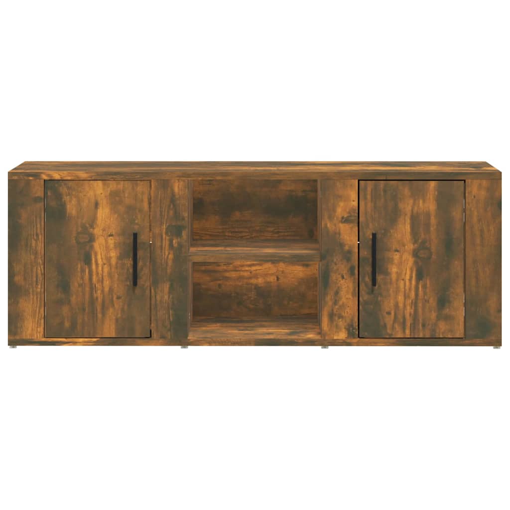 TV Cabinet Smoked Oak 100x31,5x35 cm Engineered Wood