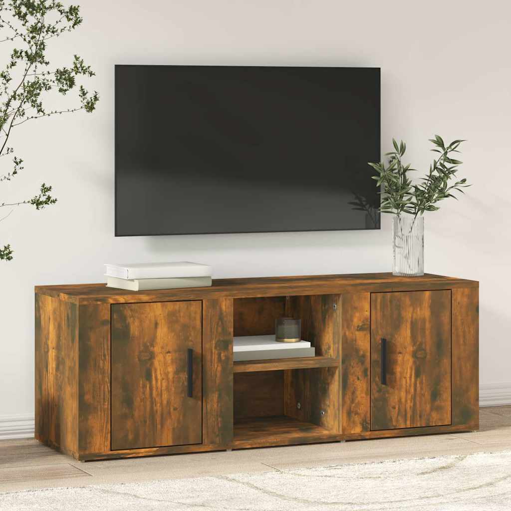 TV Cabinet Smoked Oak 100x31,5x35 cm Engineered Wood