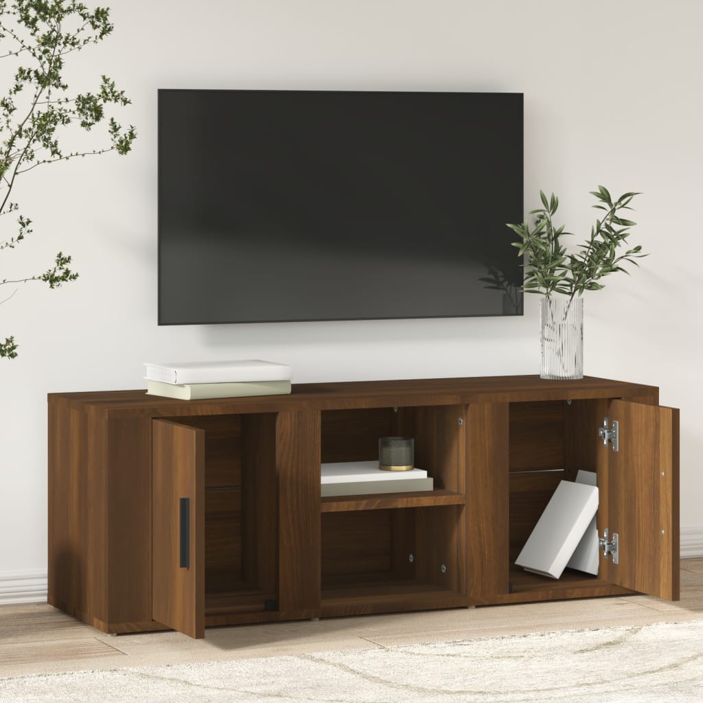 vidaXL TV Cabinet Brown Oak 100x31.5x35 cm Engineered Wood