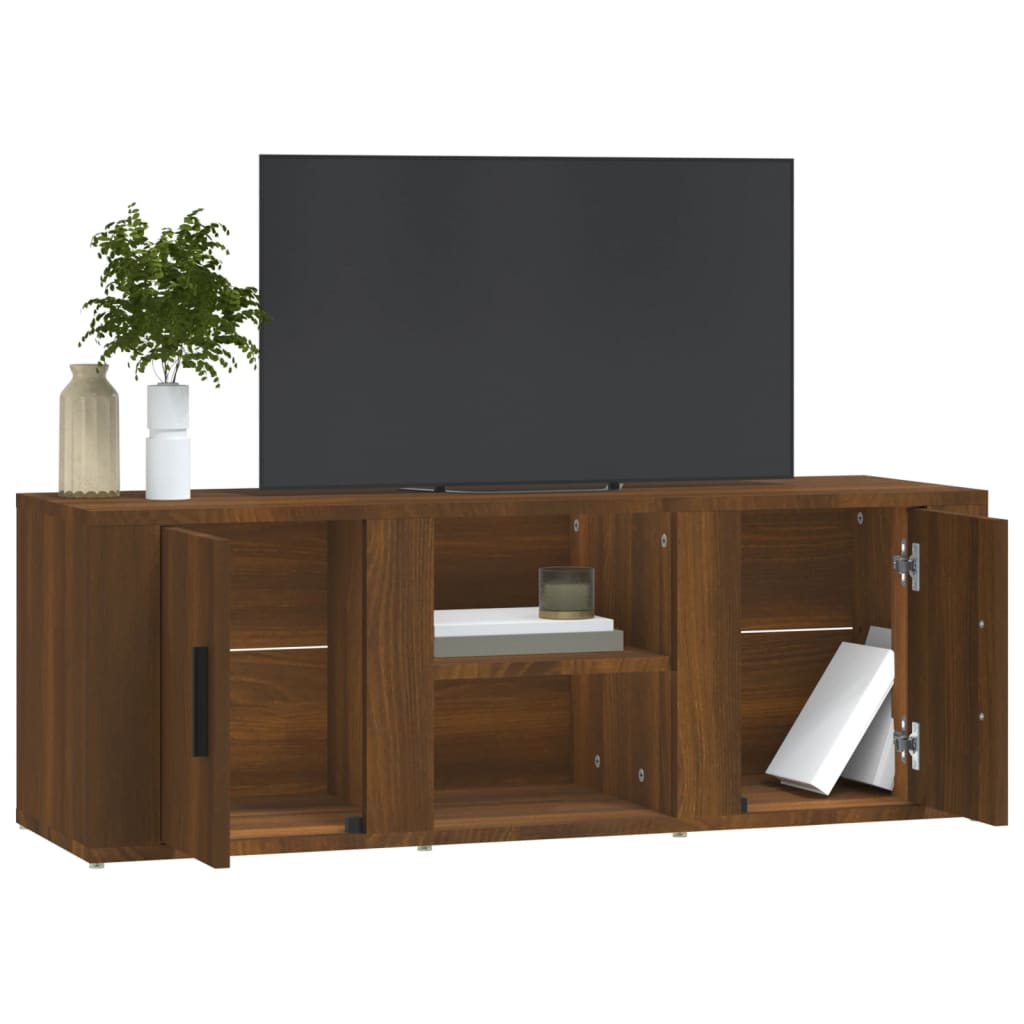 vidaXL TV Cabinet Brown Oak 100x31.5x35 cm Engineered Wood