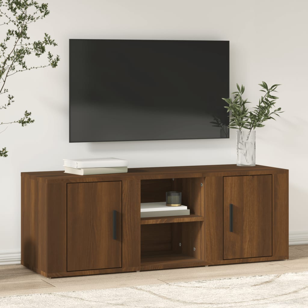 vidaXL TV Cabinet Brown Oak 100x31.5x35 cm Engineered Wood