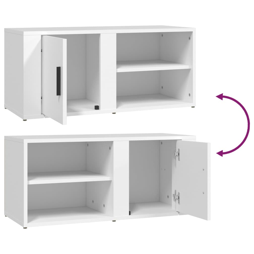 vidaXL TV Cabinets 2 pcs White 80x31.5x36 cm Engineered Wood