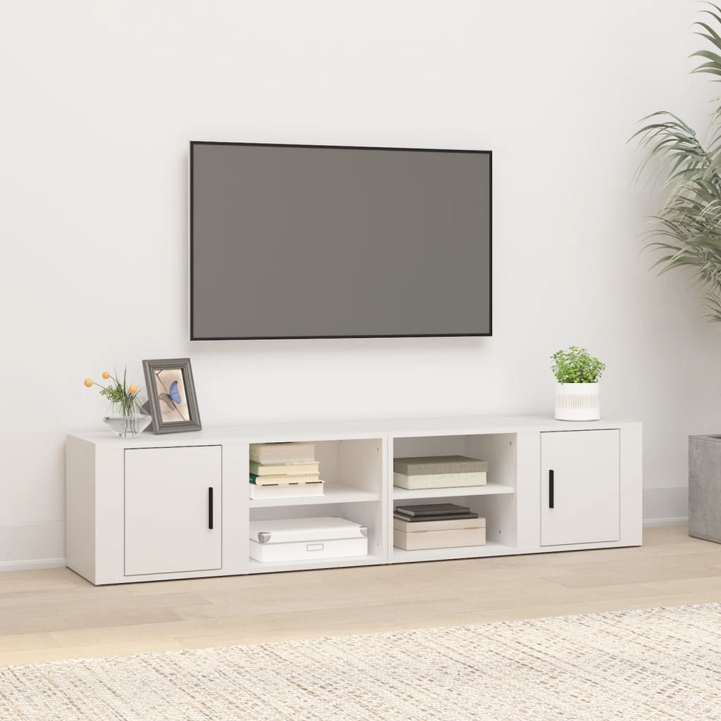 vidaXL TV Cabinets 2 pcs White 80x31.5x36 cm Engineered Wood