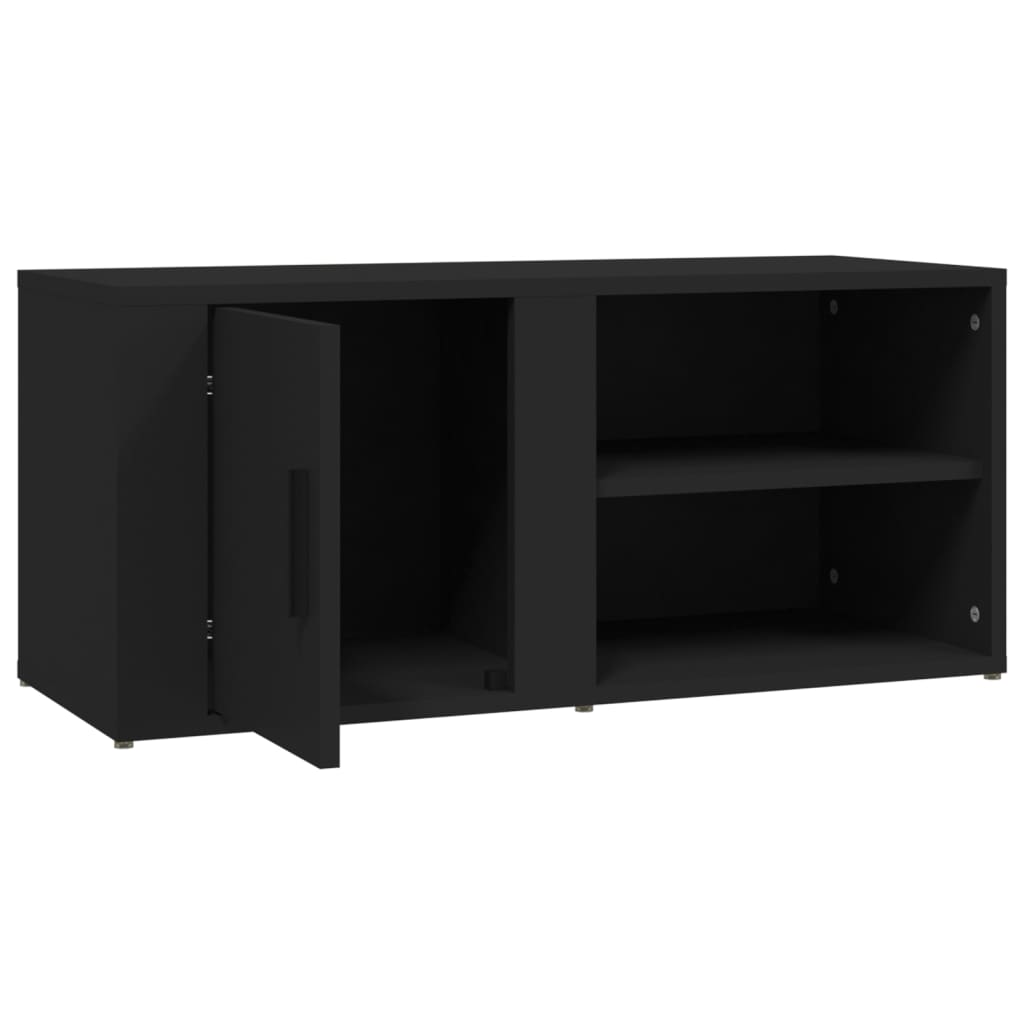 vidaXL TV Cabinets 2 pcs Black 80x31.5x36 cm Engineered Wood