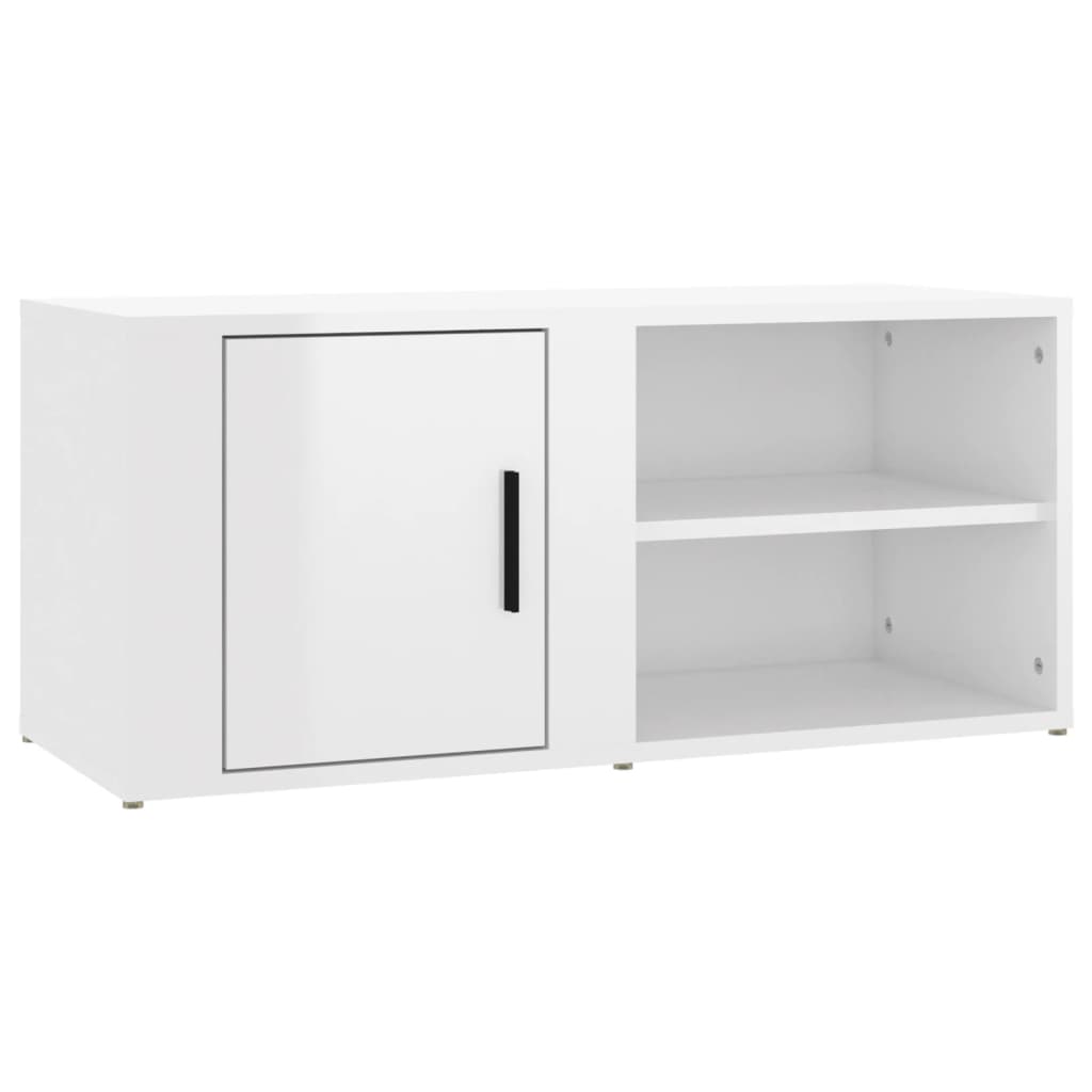 vidaXL TV Cabinets 2 pcs High Gloss White 80x31.5x36 cm Engineered Wood