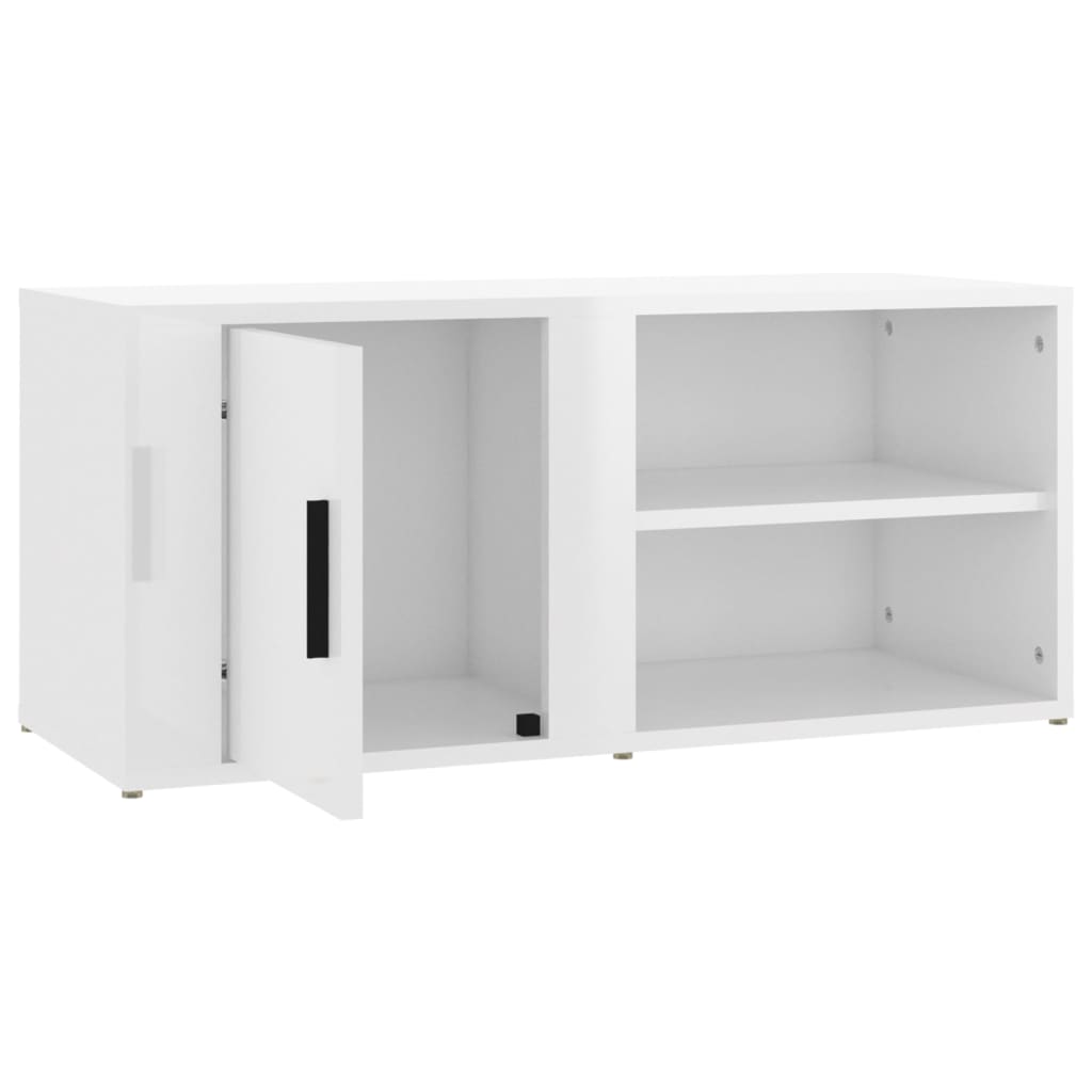 vidaXL TV Cabinets 2 pcs High Gloss White 80x31.5x36 cm Engineered Wood