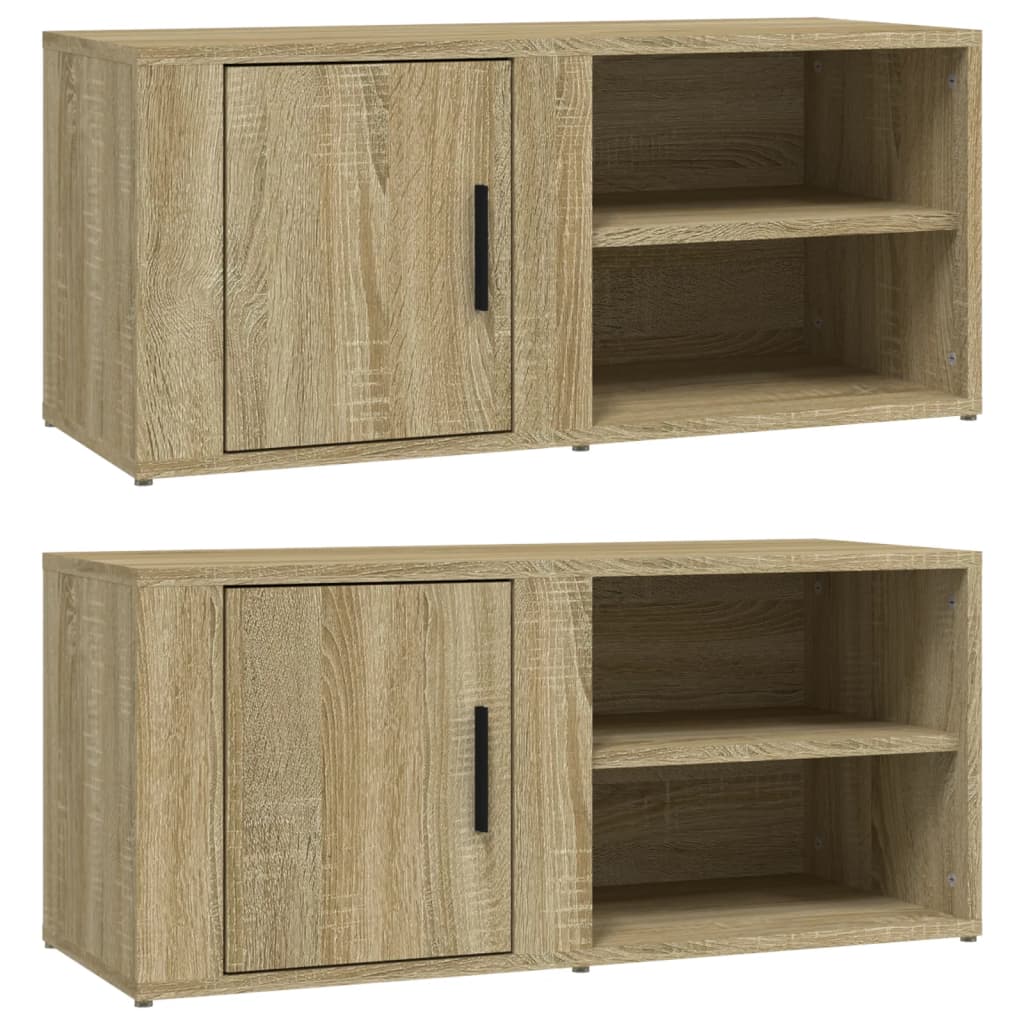 vidaXL TV Cabinets 2 pcs Sonoma Oak 80x31.5x36 cm Engineered Wood