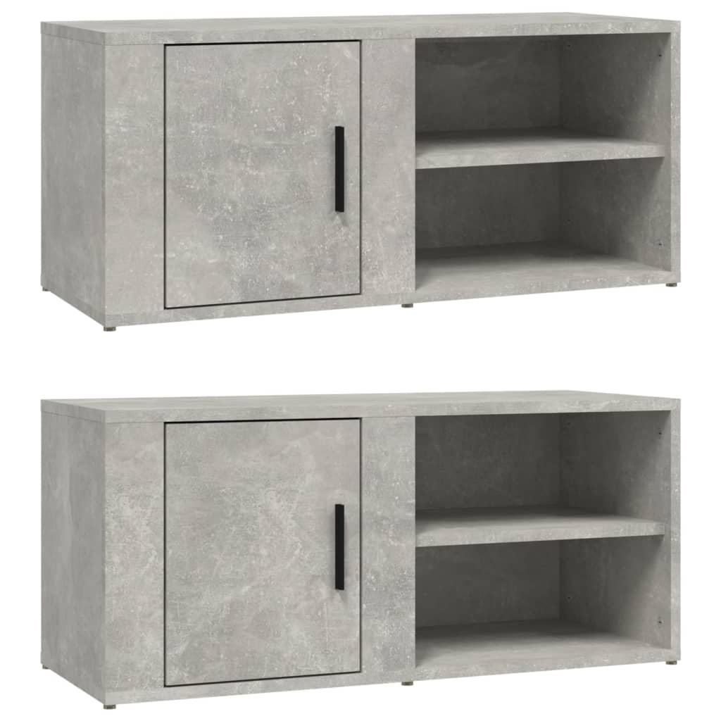 vidaXL TV Cabinets 2 pcs Concrete Grey 80x31.5x36 cm Engineered Wood