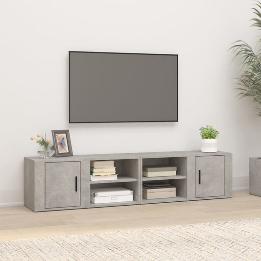 vidaXL TV Cabinets 2 pcs Concrete Grey 80x31.5x36 cm Engineered Wood