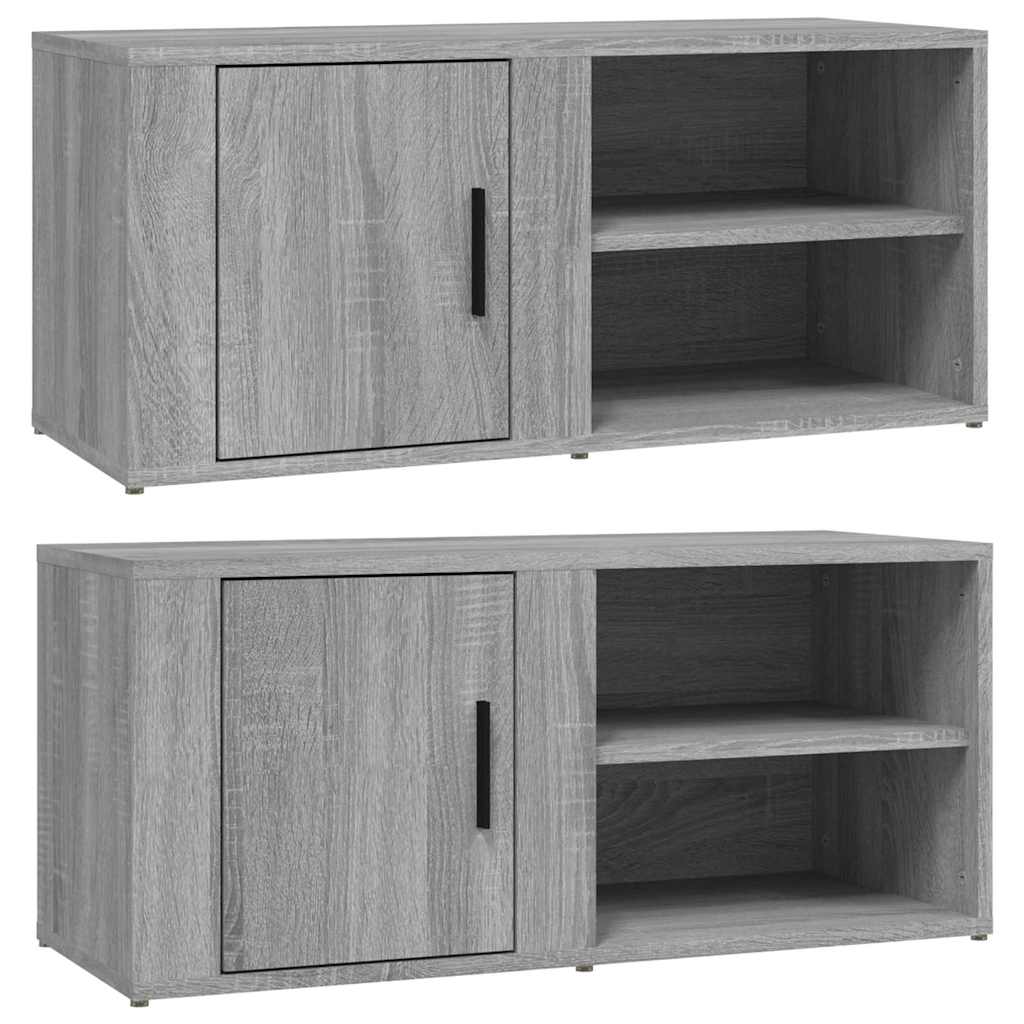 2 Piece TV Cabinet Set Grey Sonoma 80x31,5x36 cm Engineered Wood