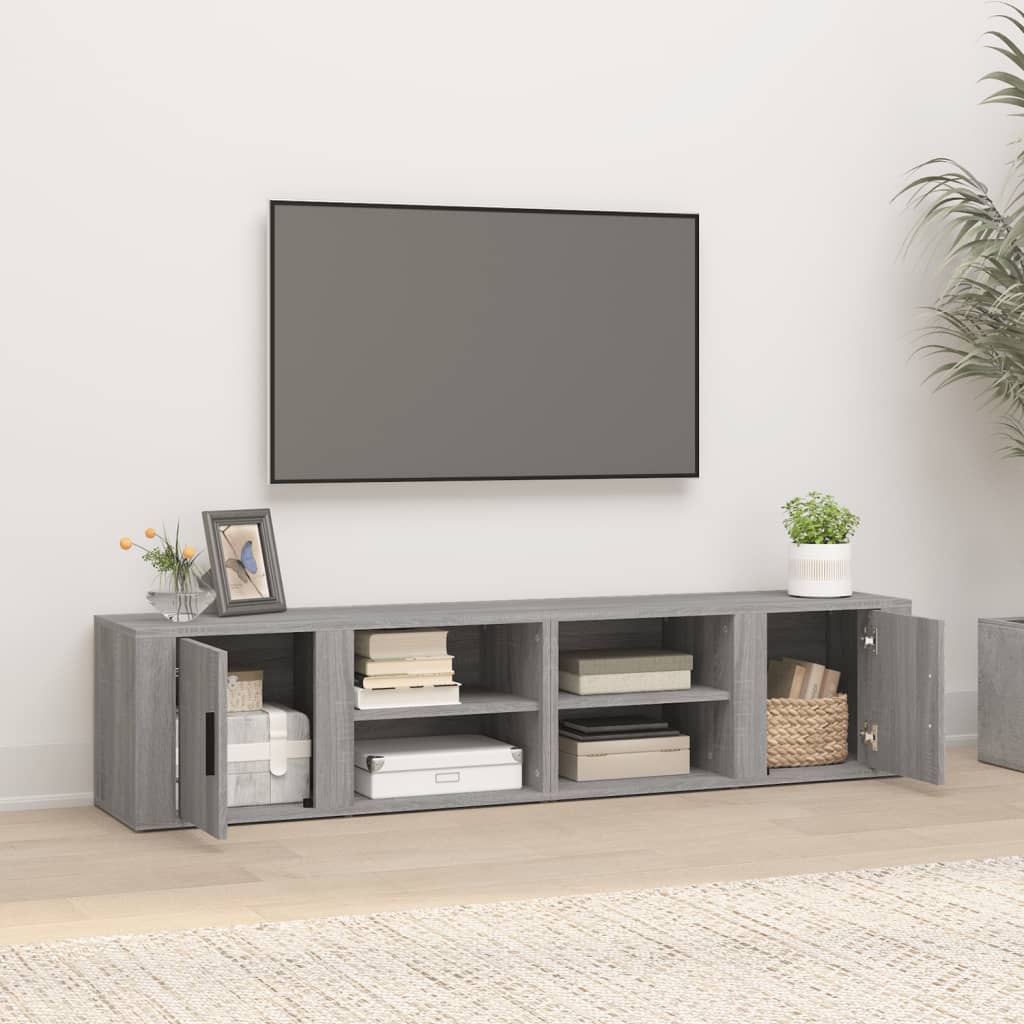 vidaXL TV Cabinets 2 pcs Grey Sonoma 80x31.5x36 cm Engineered Wood