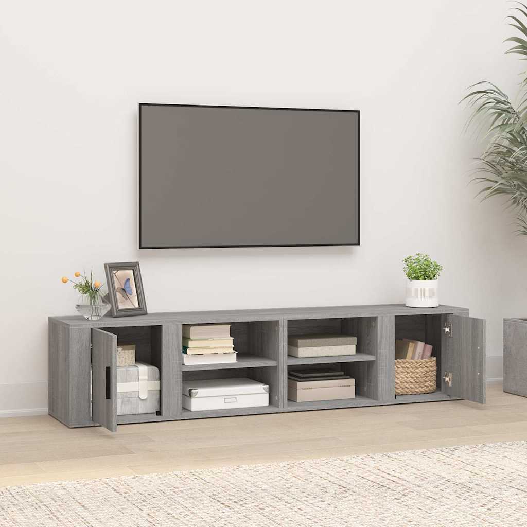 2 Piece TV Cabinet Set Grey Sonoma 80x31,5x36 cm Engineered Wood