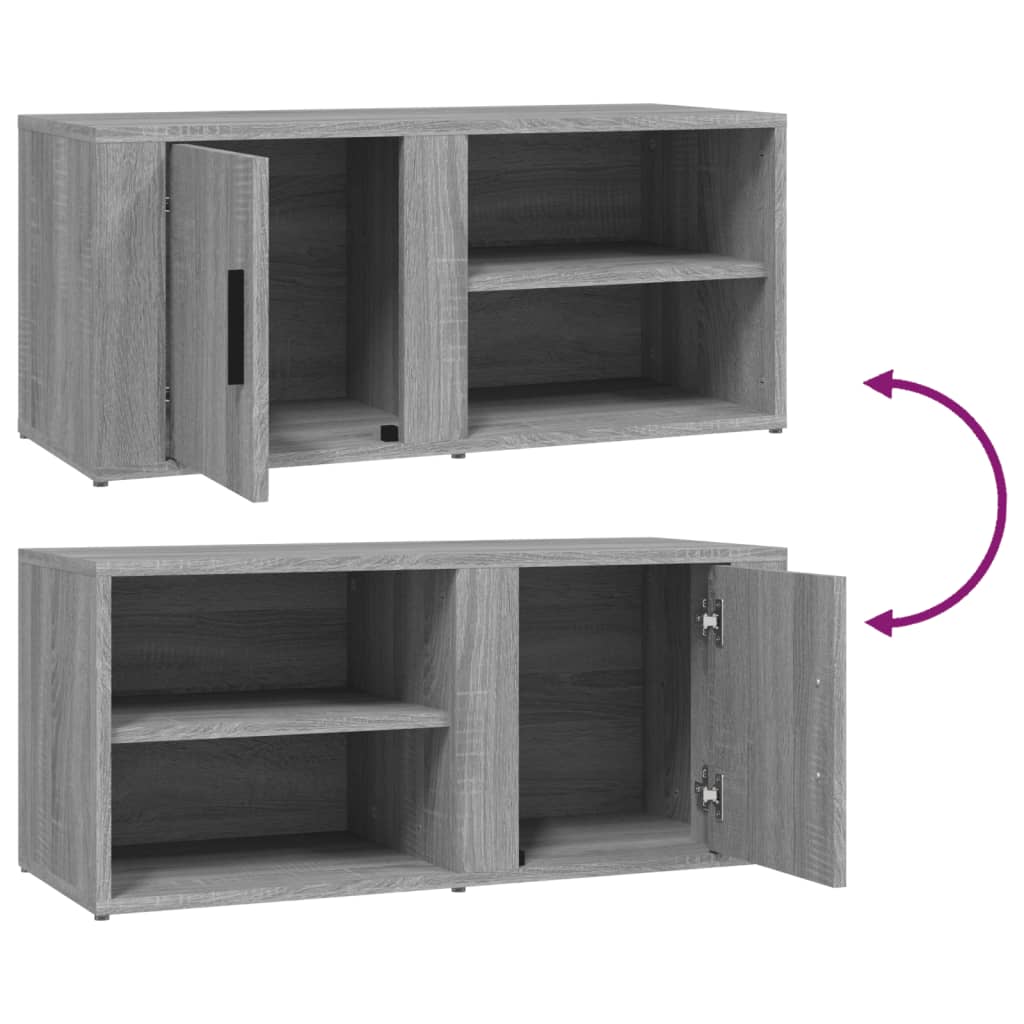 vidaXL TV Cabinets 2 pcs Grey Sonoma 80x31.5x36 cm Engineered Wood