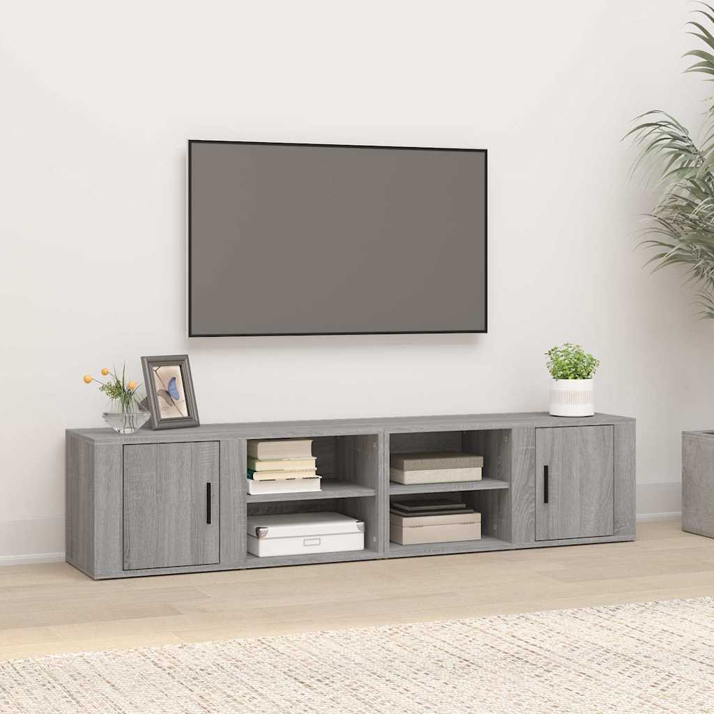 2 Piece TV Cabinet Set Grey Sonoma 80x31,5x36 cm Engineered Wood