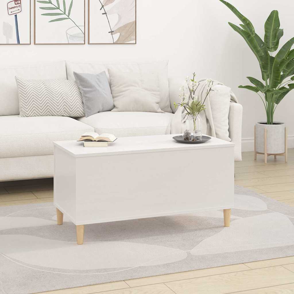 Coffee Table High Gloss White 90x44,5x45 cm Engineered Wood