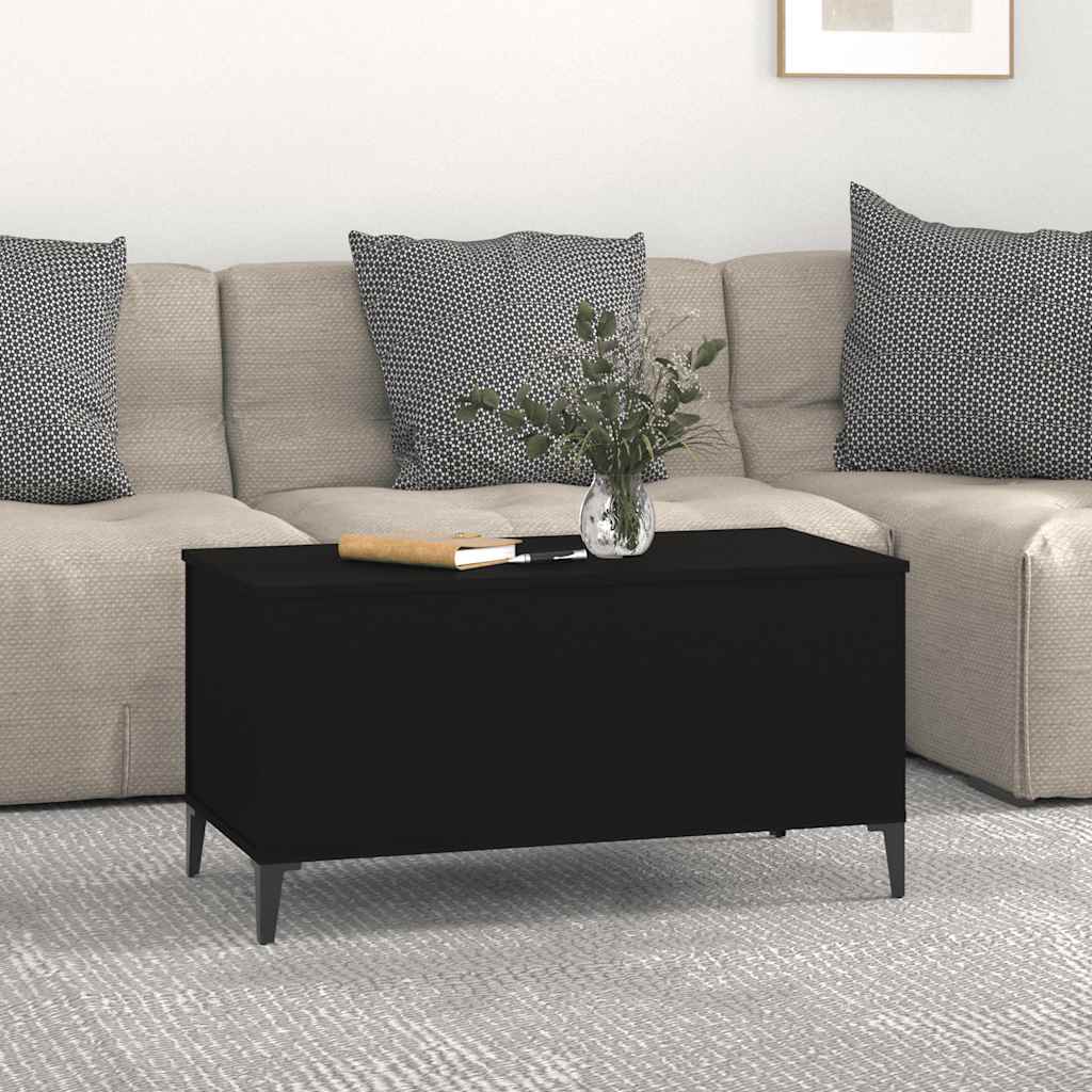 Coffee Table Black 90x44,5x45 cm Engineered Wood