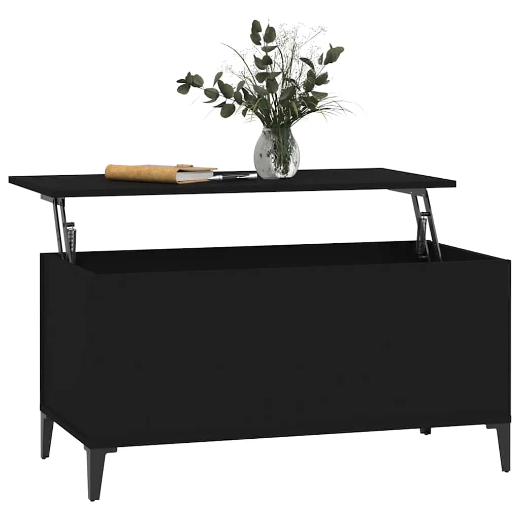 Coffee Table Black 90x44,5x45 cm Engineered Wood