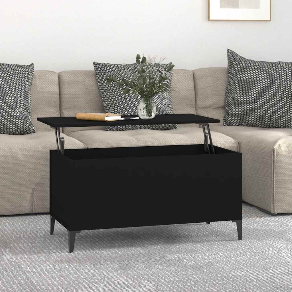 Coffee Table Black 90x44,5x45 cm Engineered Wood