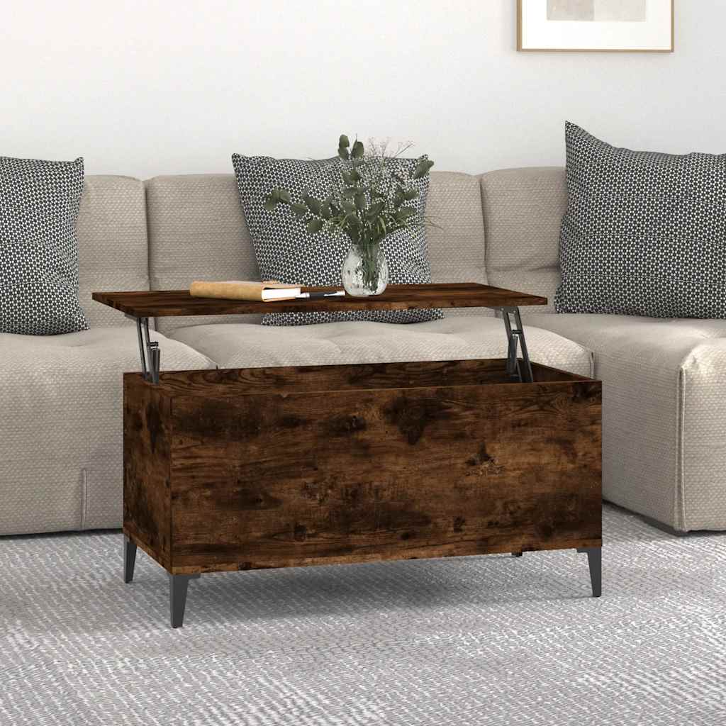 Coffee Table Smoked Oak 90x44,5x45 cm Engineered Wood