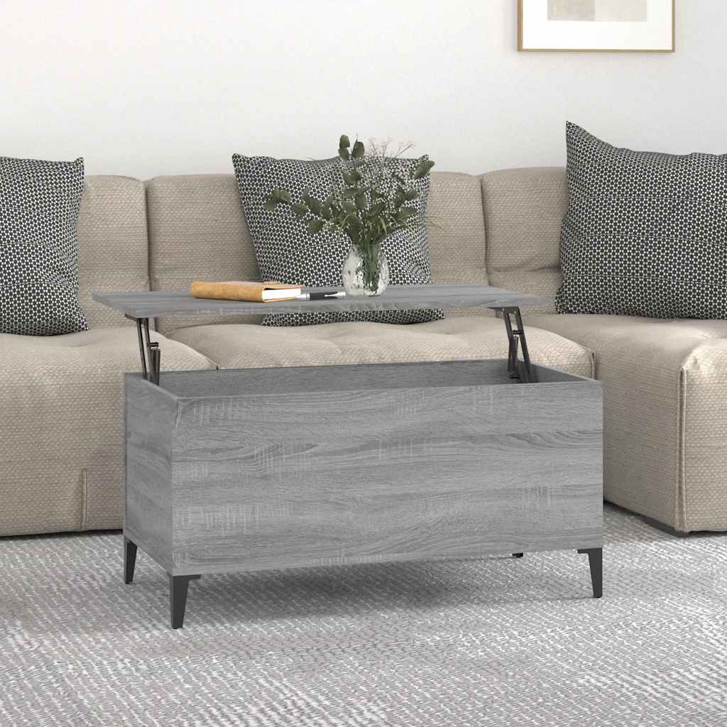 Coffee Table Grey Sonoma 90x44,5x45 cm Engineered Wood