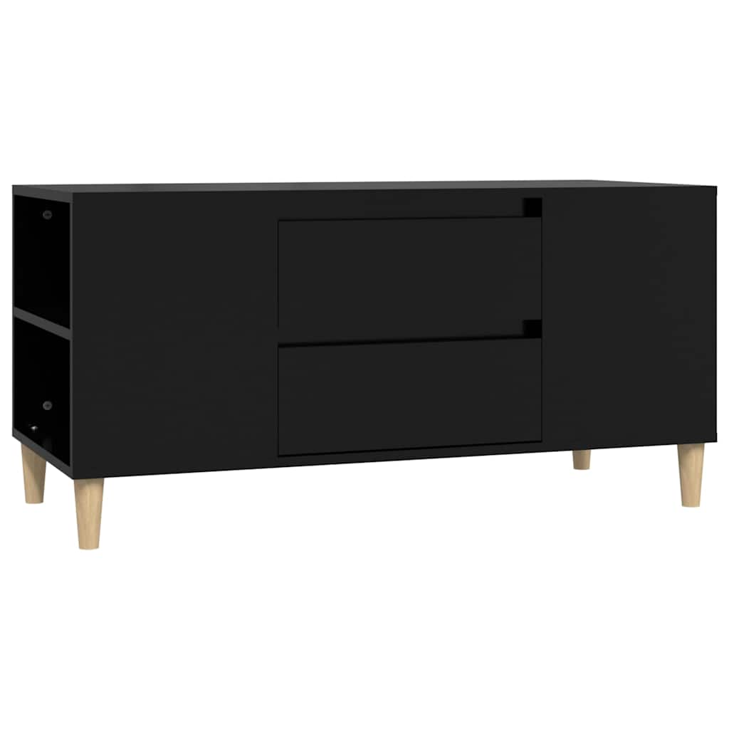 TV Cabinet Black 102x44,5x50 cm Engineered Wood