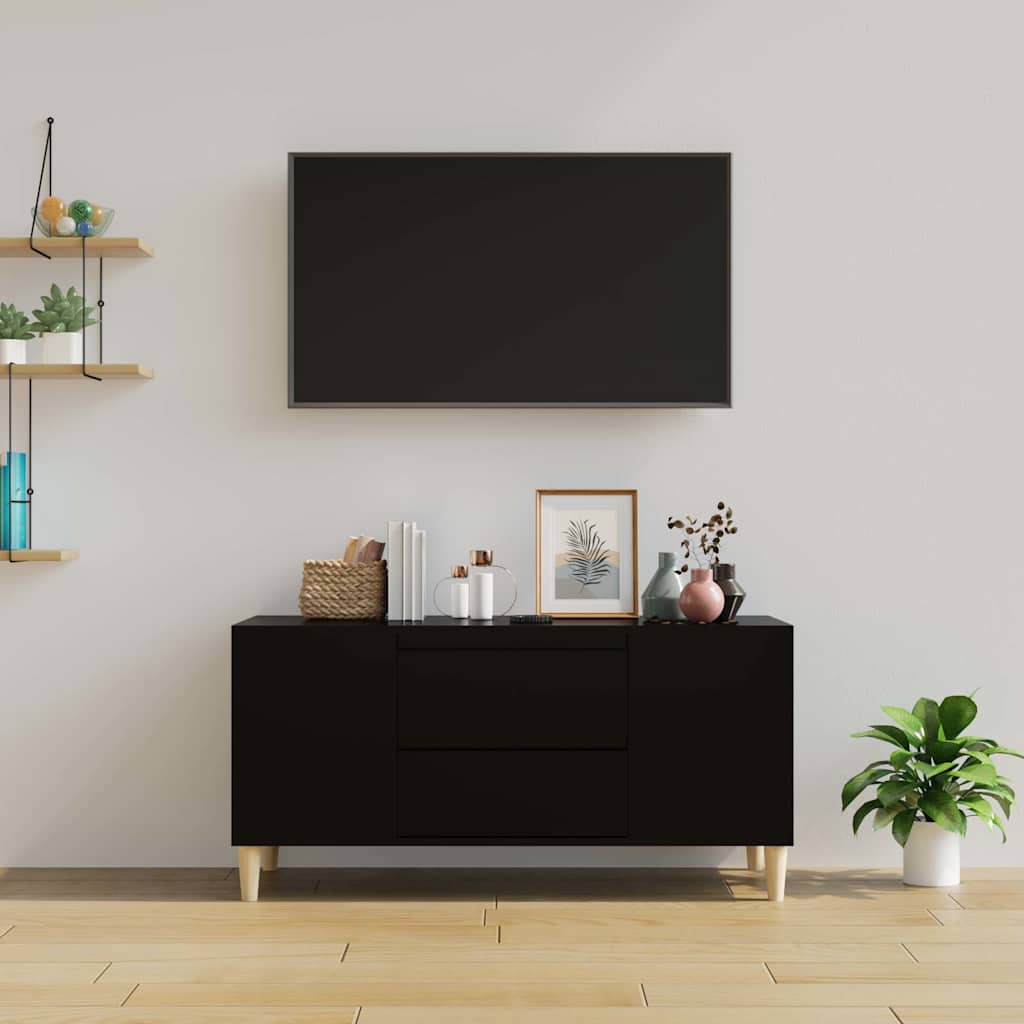 TV Cabinet Black 102x44,5x50 cm Engineered Wood