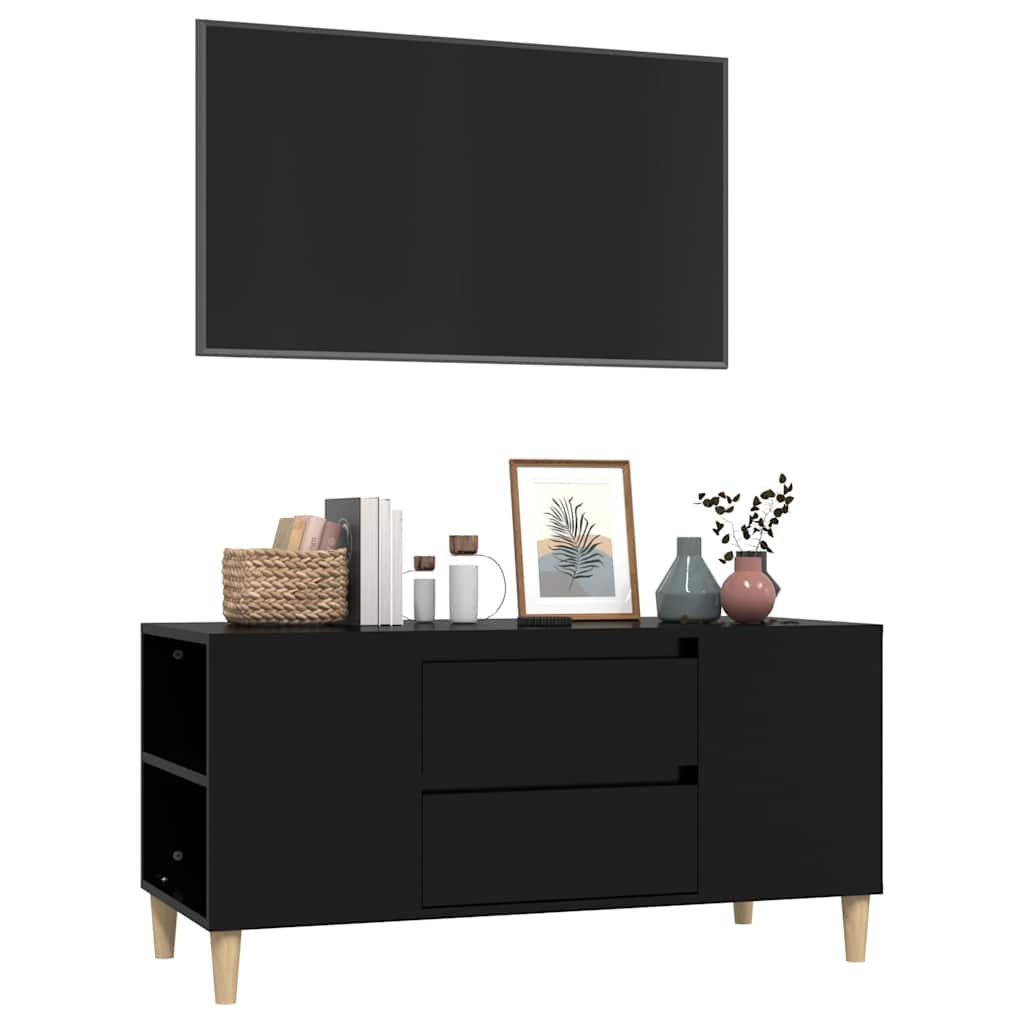 TV Cabinet Black 102x44,5x50 cm Engineered Wood