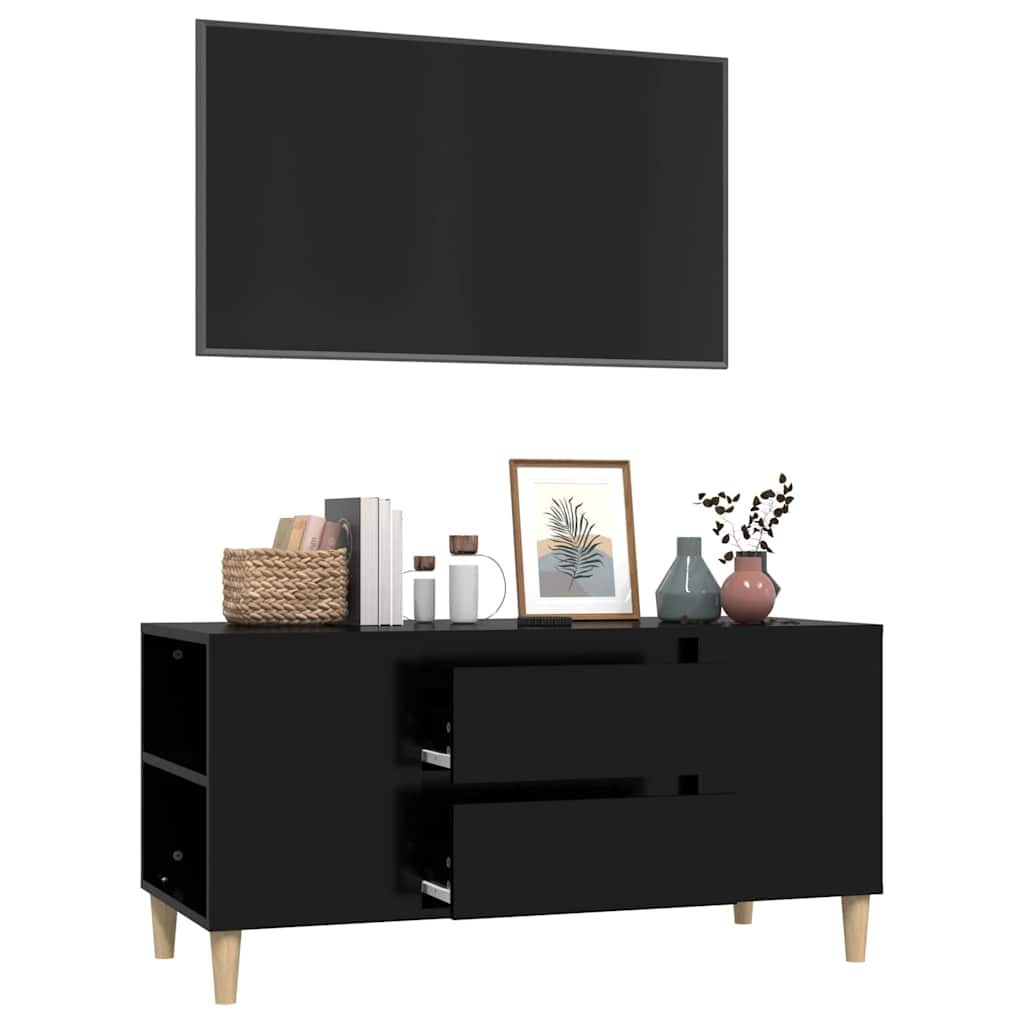 TV Cabinet Black 102x44,5x50 cm Engineered Wood