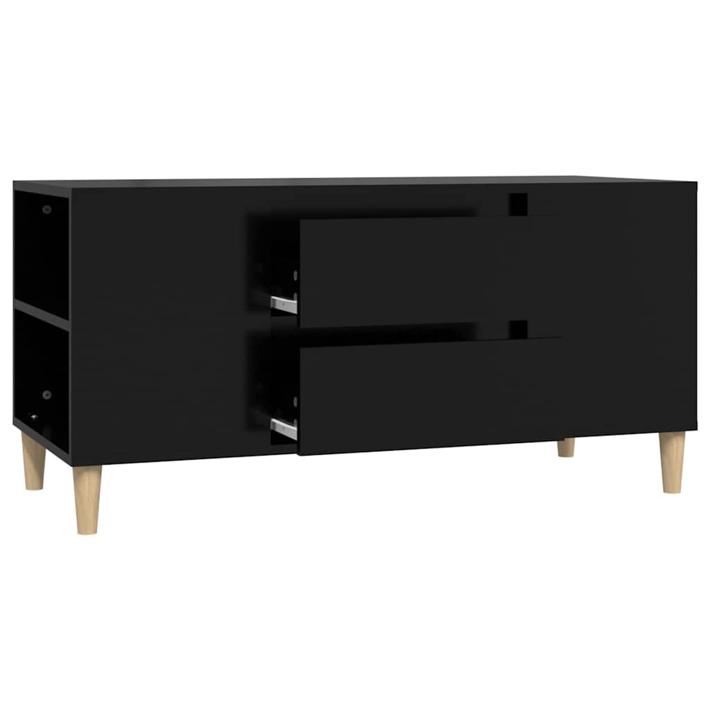 TV Cabinet Black 102x44,5x50 cm Engineered Wood