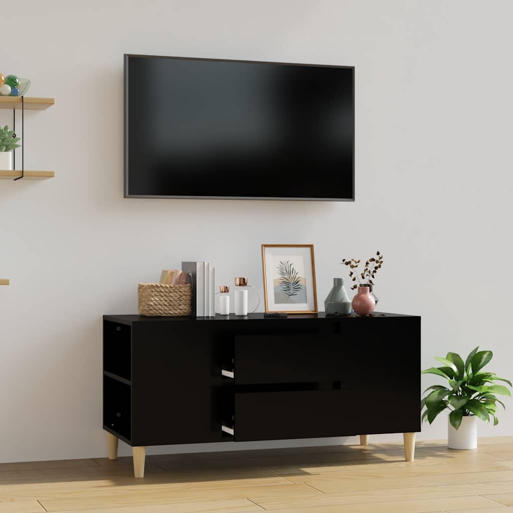 TV Cabinet Black 102x44,5x50 cm Engineered Wood