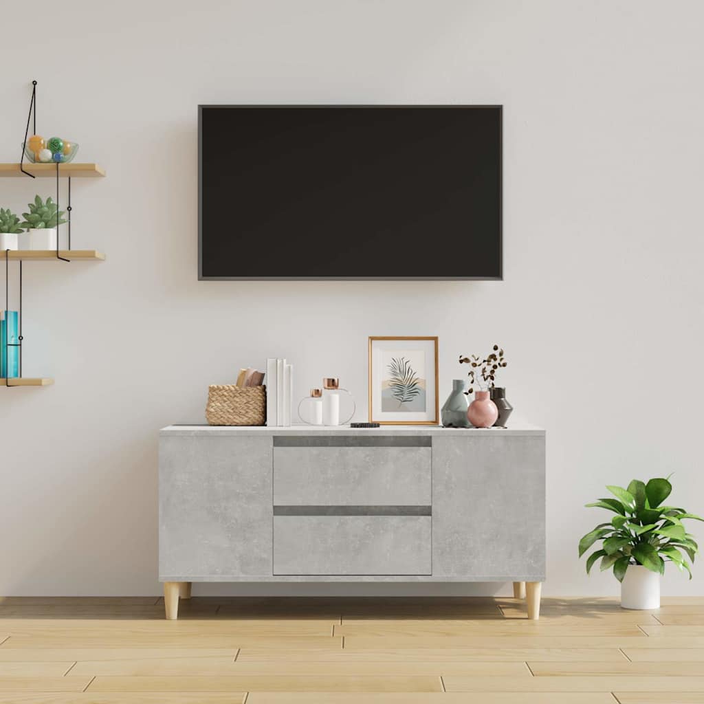 TV Cabinet Concrete Grey 102x44,5x50 cm Engineered Wood