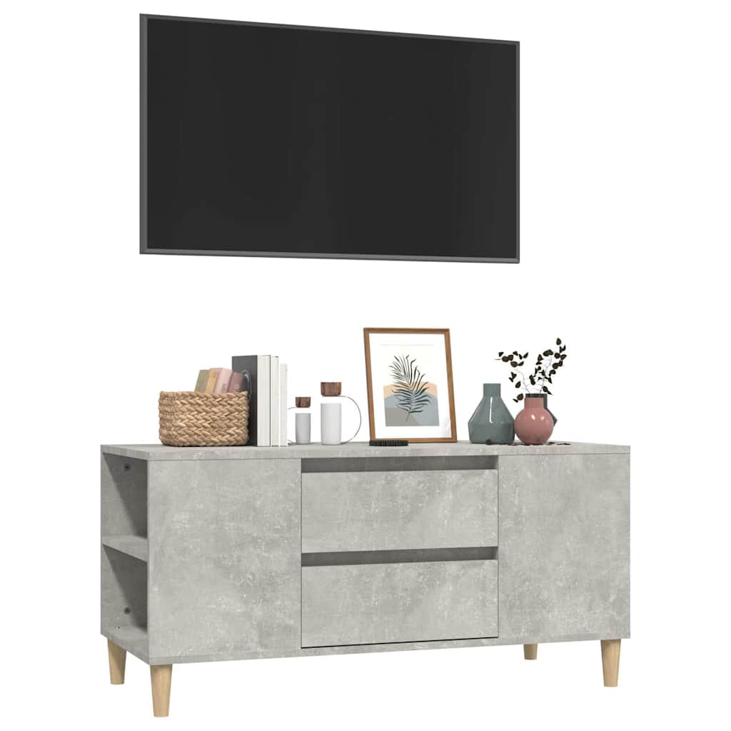 TV Cabinet Concrete Grey 102x44,5x50 cm Engineered Wood