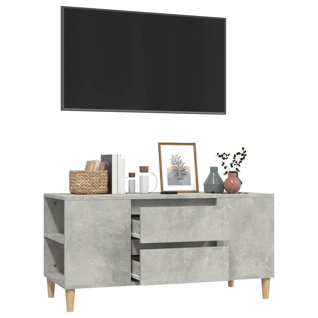 TV Cabinet Concrete Grey 102x44,5x50 cm Engineered Wood