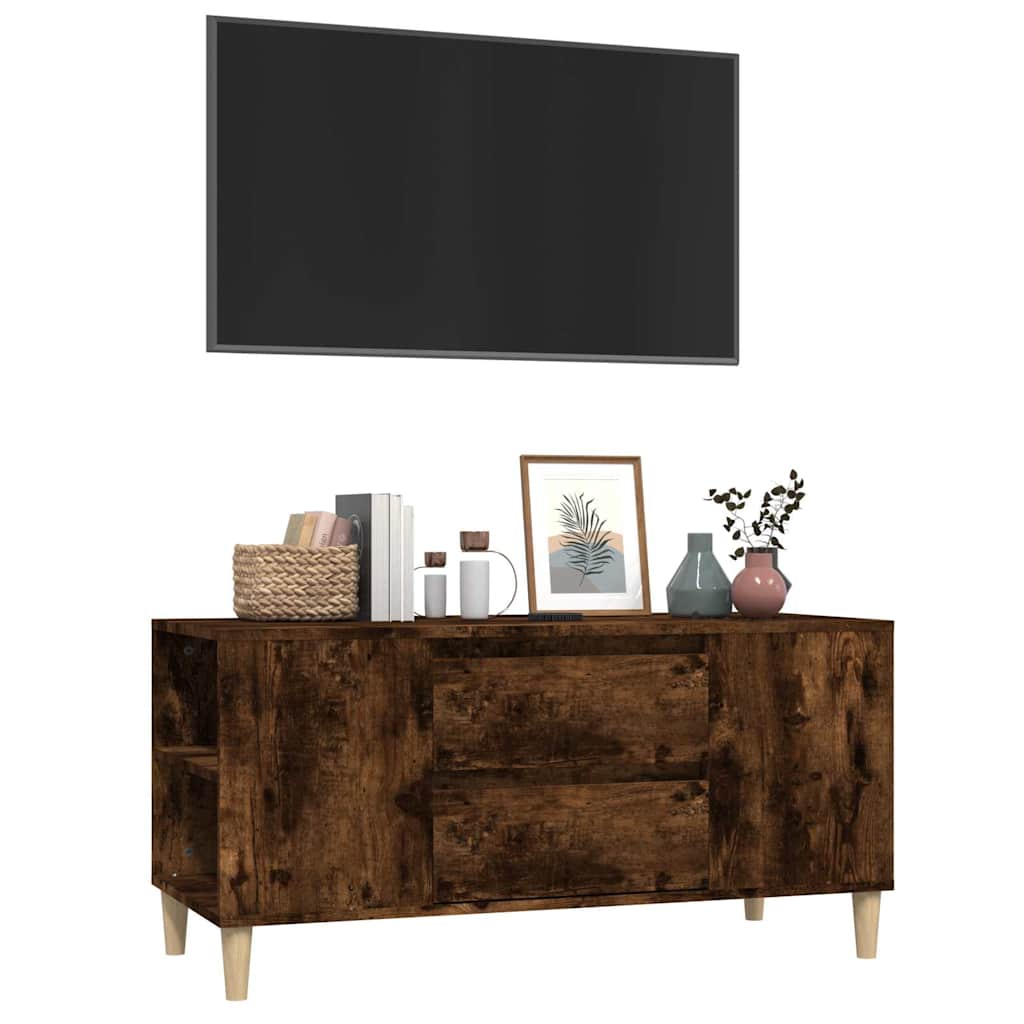 TV Cabinet Smoked Oak 102x44,5x50 cm Engineered Wood