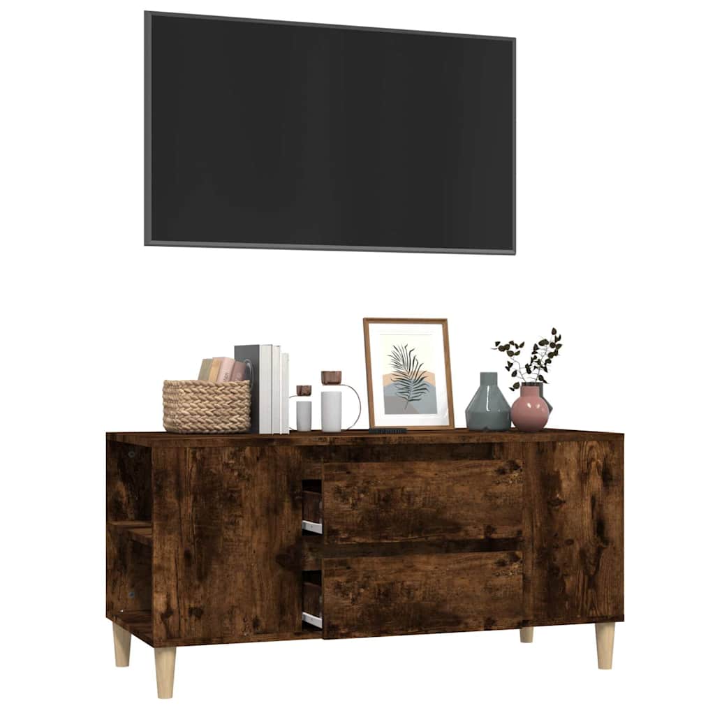 TV Cabinet Smoked Oak 102x44,5x50 cm Engineered Wood