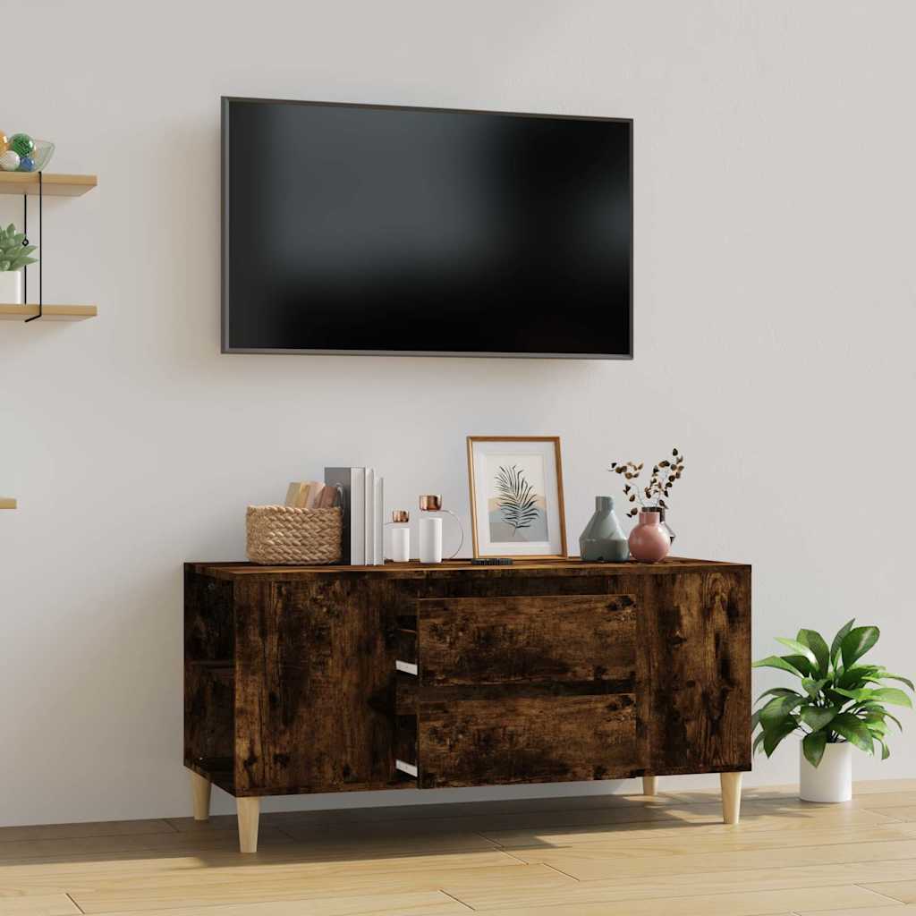 TV Cabinet Smoked Oak 102x44,5x50 cm Engineered Wood