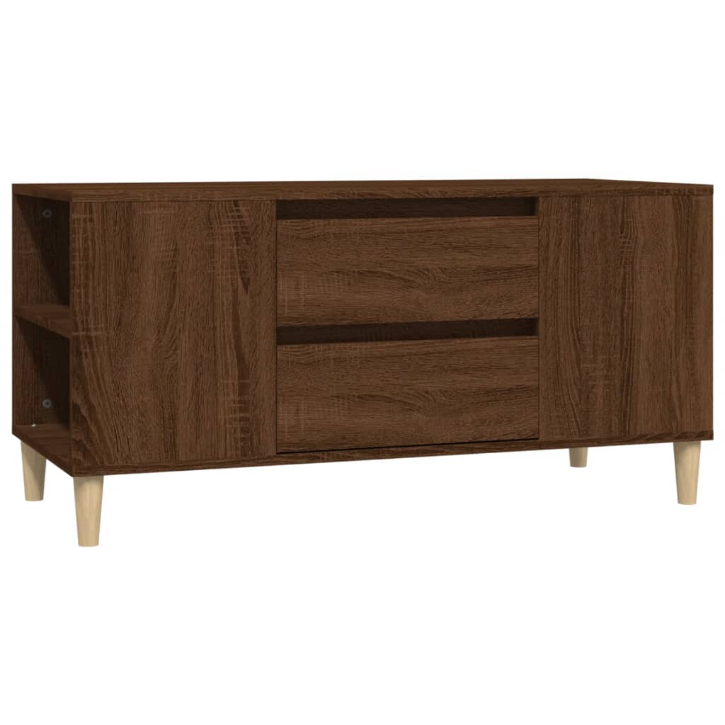 vidaXL TV Cabinet Brown Oak 102x44.5x50 cm Engineered Wood