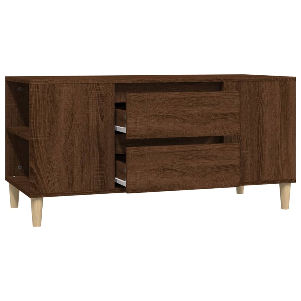 vidaXL TV Cabinet Brown Oak 102x44.5x50 cm Engineered Wood