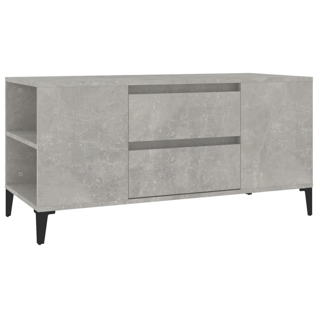 vidaXL TV Cabinet Concrete Grey 102x44.5x50 cm Engineered Wood